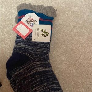 Muk Luks Blue and Gray Knit Socks